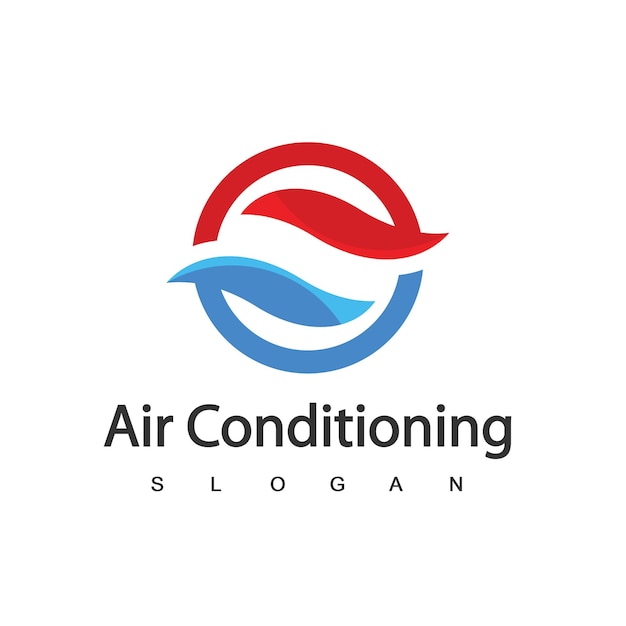 Vector logotipo de aire acondicionado concepto de logotipo hvac