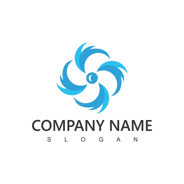 Logotipo de aire acondicionado Concepto de logotipo HVAC