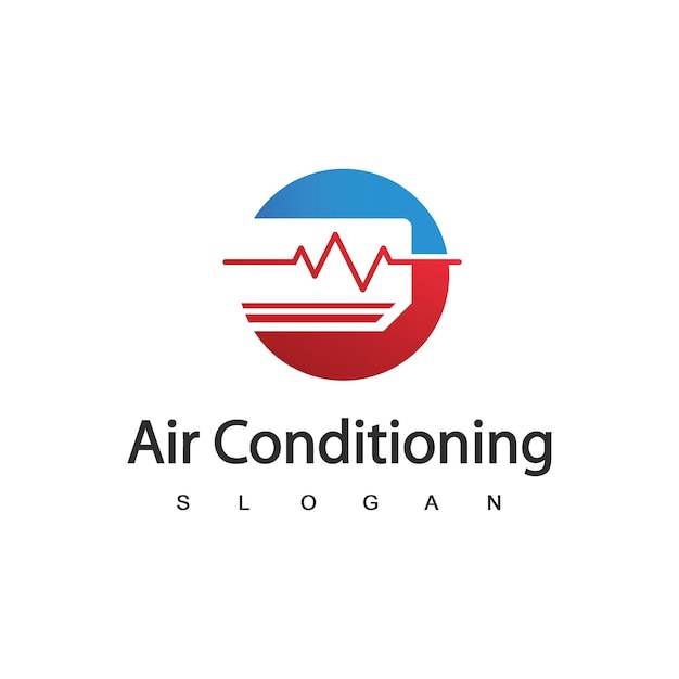 Logotipo de aire acondicionado Concepto de logotipo HVAC