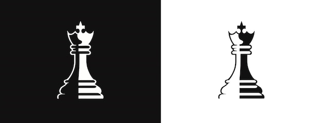 Logotipo de ajedrez Icono de concepto abstracto de negocio Signo de figura de juego negro en estilo plano vectorial