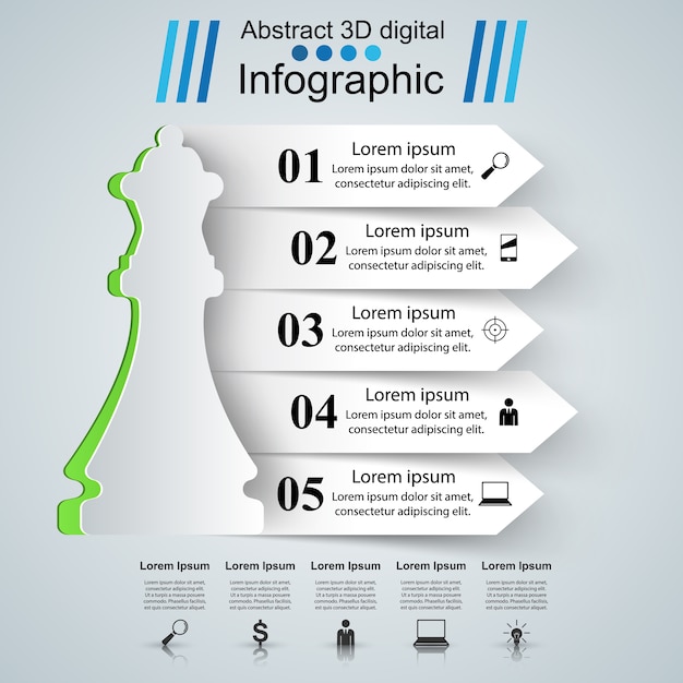 Logotipo de ajedrez Infografías de negocios.