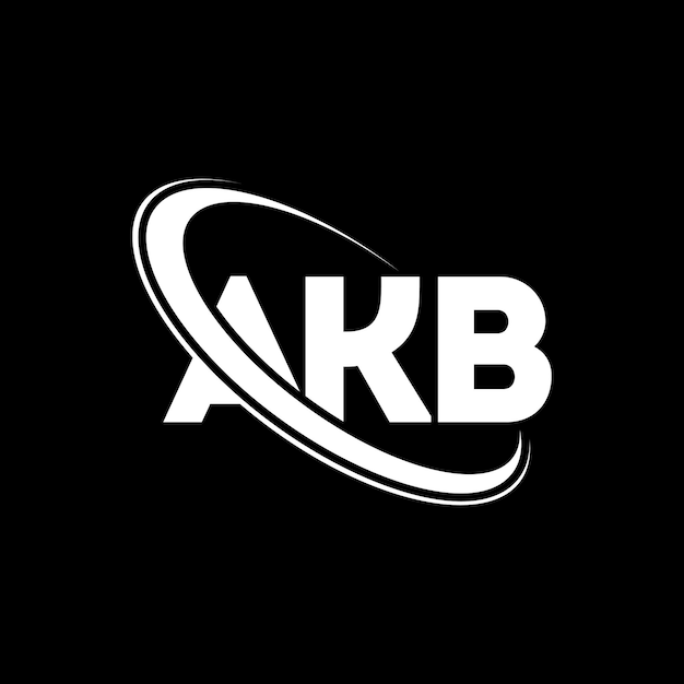 El logotipo AKB, la letra AKB, el diseño del logotipo de la carta AKB, las iniciales AKB, unido por un círculo y un monograma en mayúscula, el logotipo de AKB, tipografía AKB para empresas tecnológicas y marcas inmobiliarias.