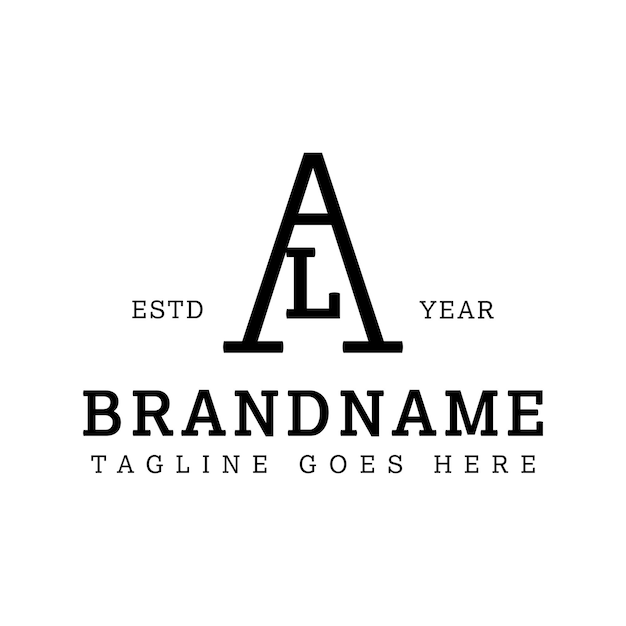 El logotipo AL Monogram Serif Letters es adecuado para cualquier empresa con las iniciales AL o LA