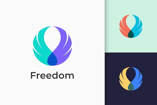 El logotipo del ala o del cisne representa la libertad y la fuerza para la empresa de tecnología.