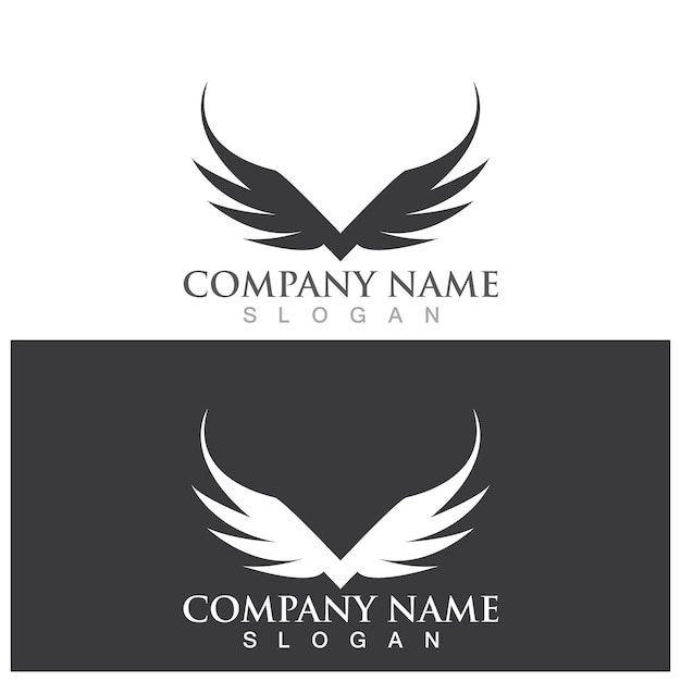 Logotipo de ala y plantilla vectorial