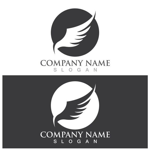 Logotipo de ala y plantilla vectorial