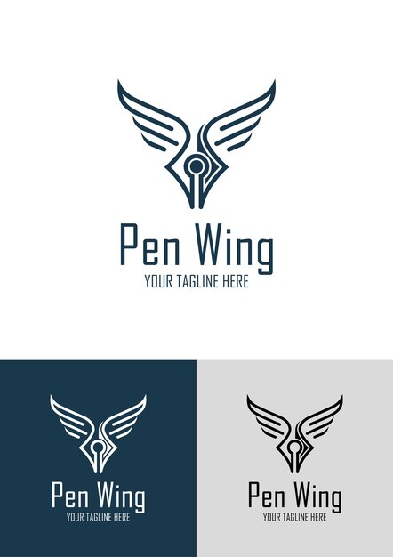 Vector logotipo del ala de la pluma