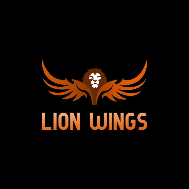 logotipo de alas de león diseño de logotipo de cabeza de león y ala de águila