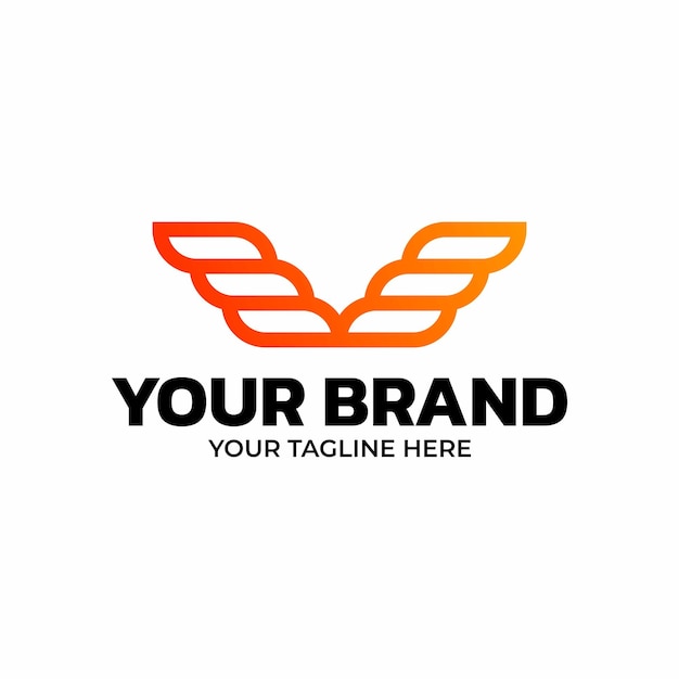 Logotipo de las alas de la letra V con gradiente vibrante
