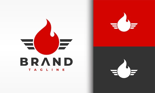 El logotipo de las alas en llamas