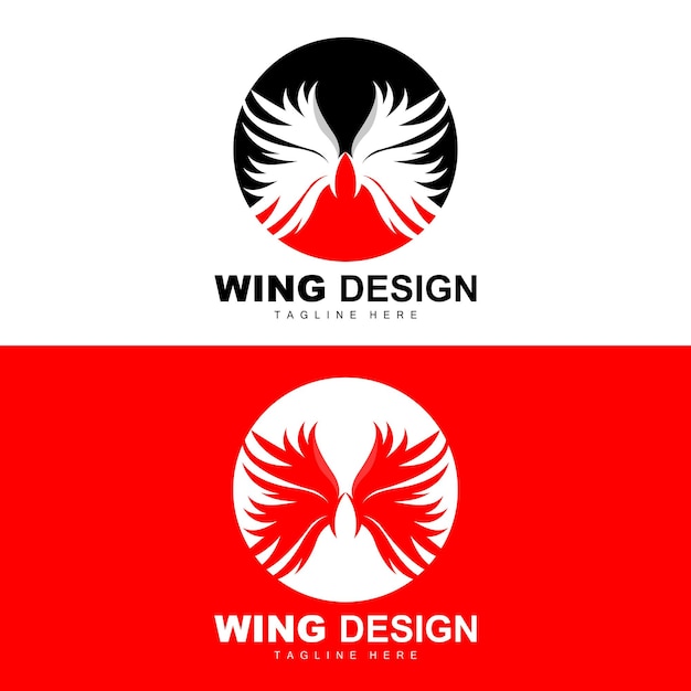 Logotipo de alas Logotipo de Phoenix Ilustración de plantilla de vector de ala de pájaro Diseño de marca de ala