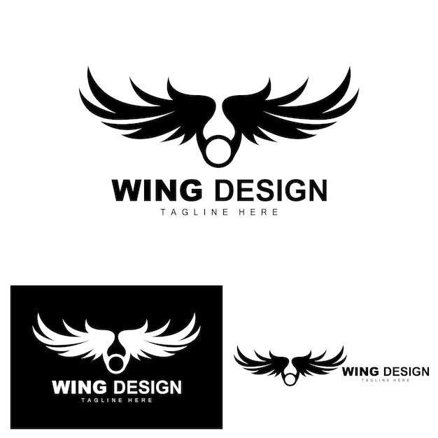 Logotipo de alas Logotipo de Phoenix Ilustración de plantilla de vector de ala de pájaro Diseño de marca de ala