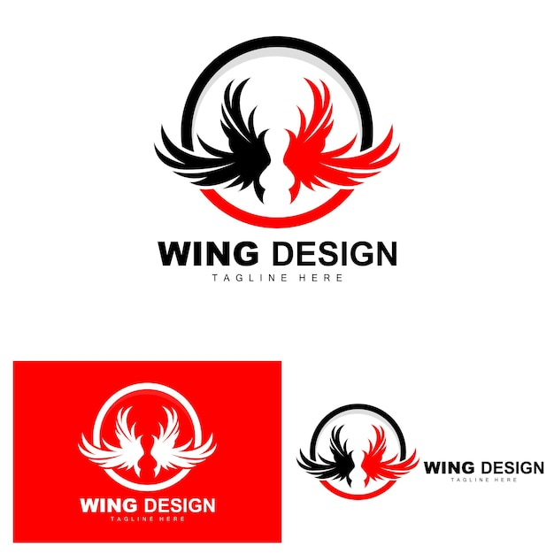 Logotipo de alas Logotipo de Phoenix Ilustración de plantilla de vector de ala de pájaro Diseño de marca de ala