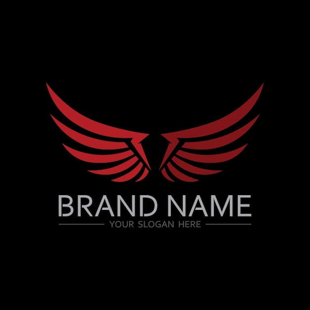 El logotipo de las alas de pluma gradiente en el lienzo oscuro xAxA