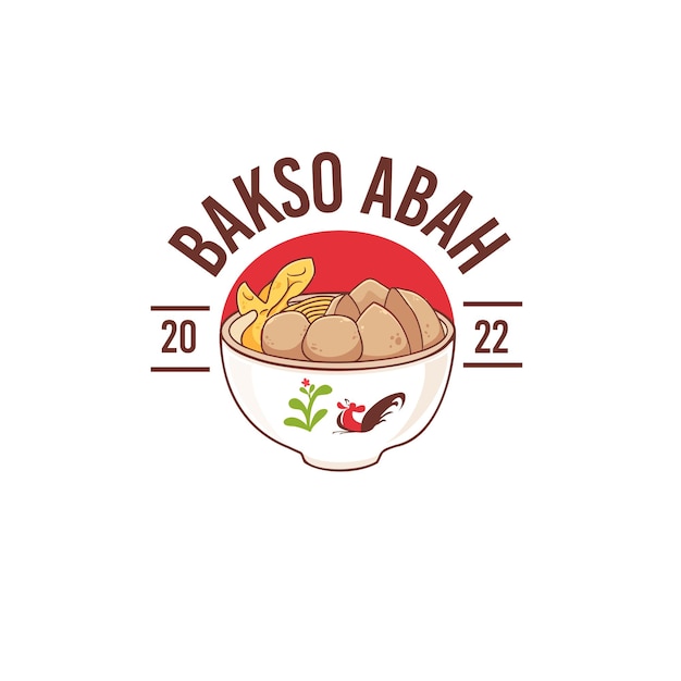 Vector logotipo de albóndigas indonesias bakso