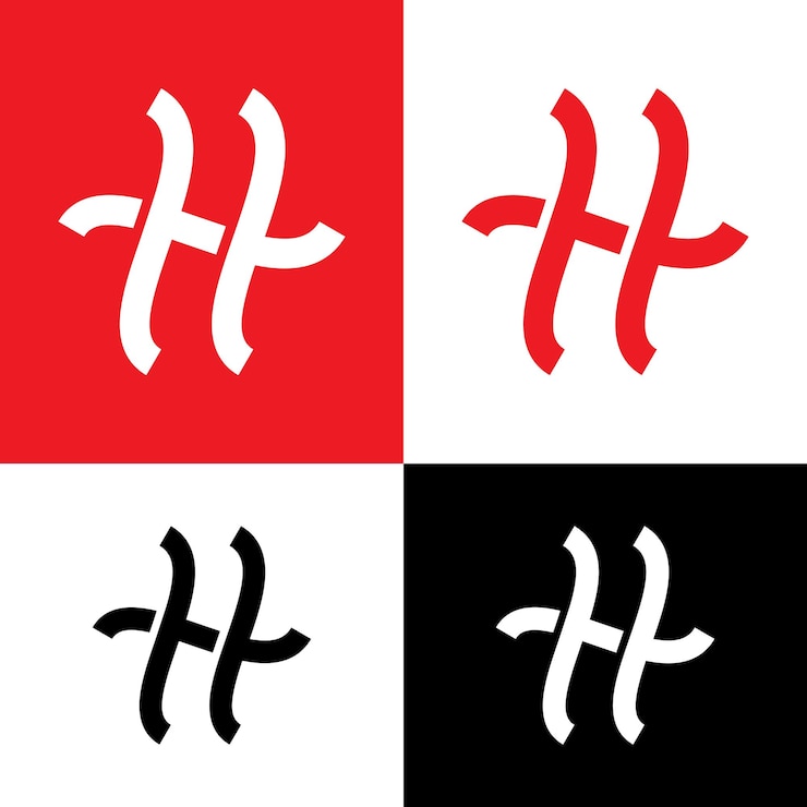 Vector logotipo alegre de la letra h