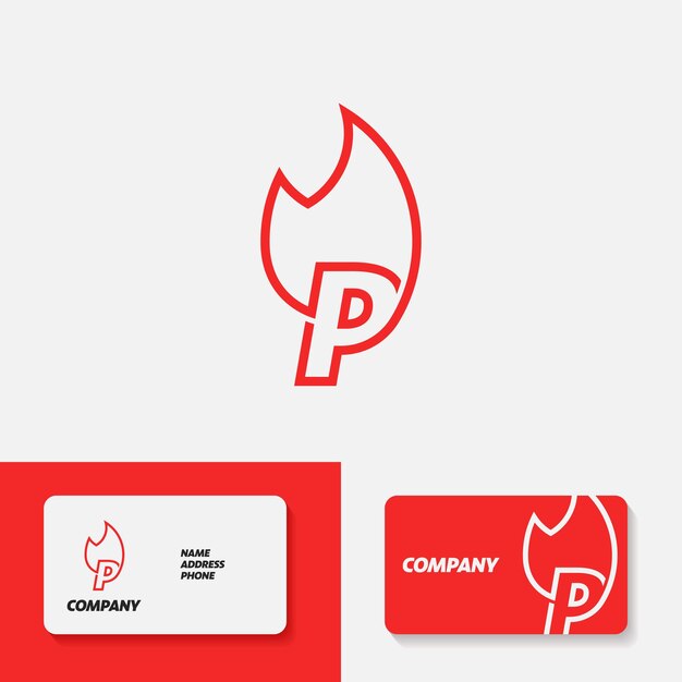 Logotipo del alfabeto de fuego P