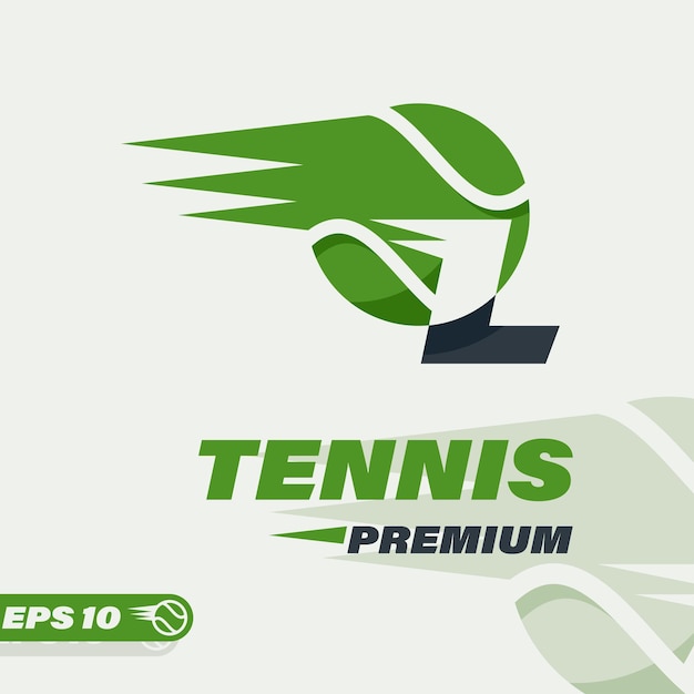 Logotipo del alfabeto l de la pelota de tenis