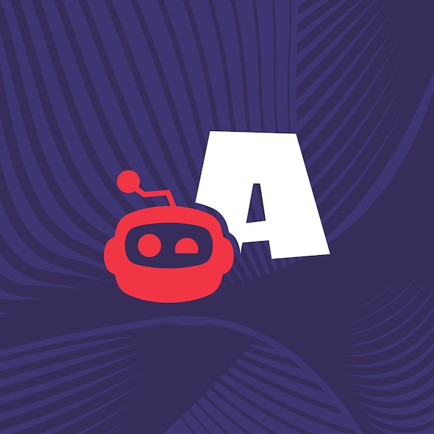 Logotipo del alfabeto A del robot