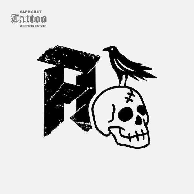 Logotipo del alfabeto A Skull