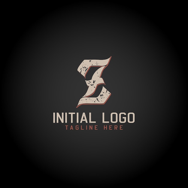Vector logotipo del alfabeto z diseño de icono de estilo gótico inicial