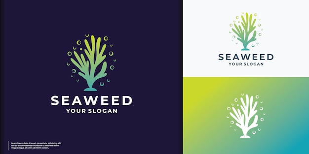 Logotipo de algas con gradiente colorido diseño de ilustración vectorial moderno