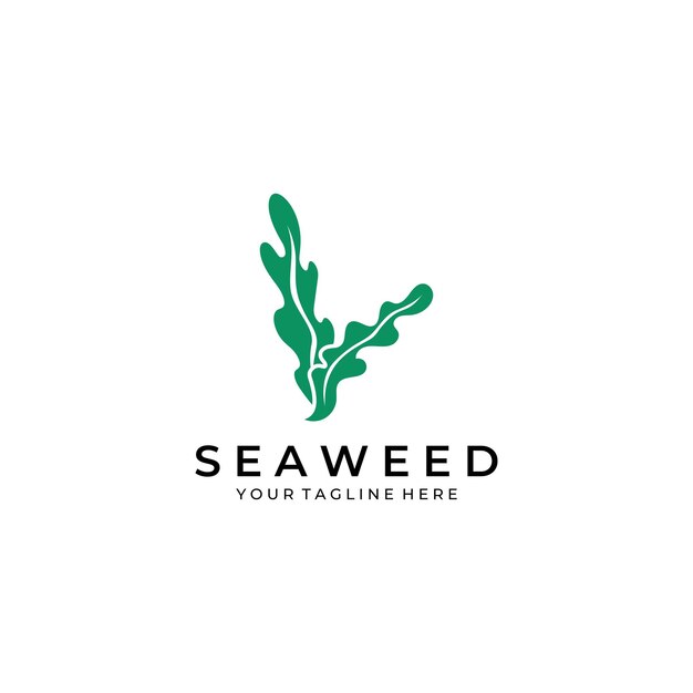 Logotipo de algas marinas con diseño de vector de ilustración de plantilla