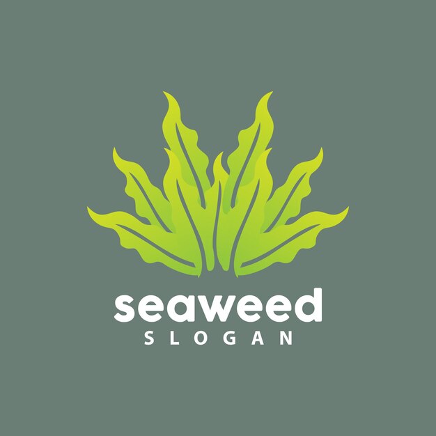 Logotipo de algas marinas Planta submarina Vector Hoja simple Diseño Ilustración Plantilla Símbolo Icono