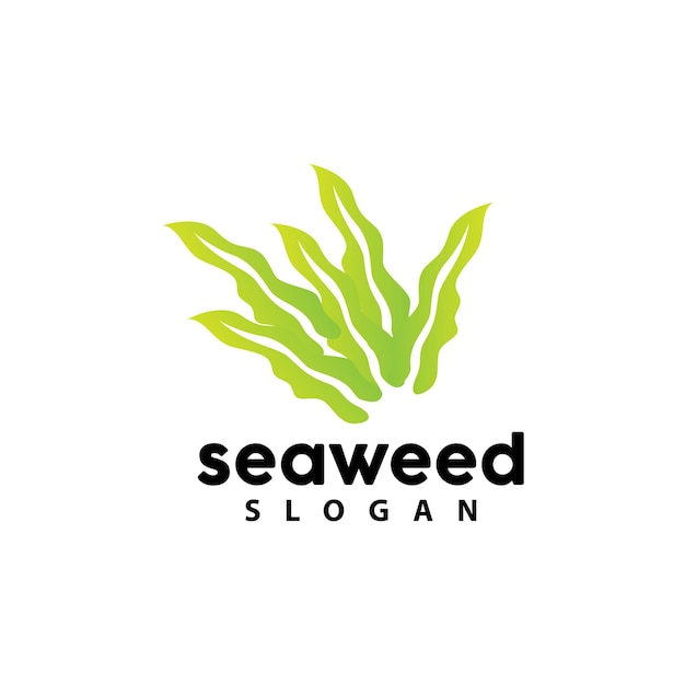 Logotipo de algas Plantas submarinas Vector Diseño de hojas simples Ilustración plantilla Símbolo icono