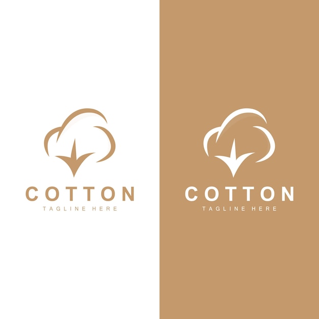 Logotipo Algodón Diseño Planta Vector Símbolo Templet