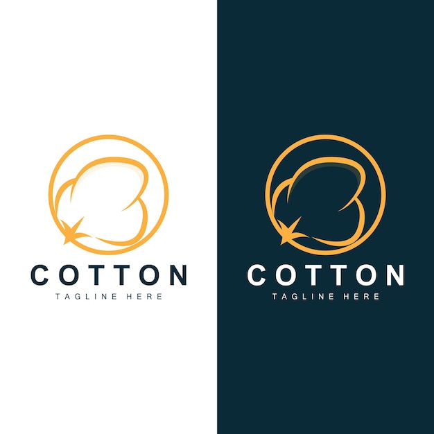 Logotipo Algodón Diseño Planta Vector Símbolo Templet