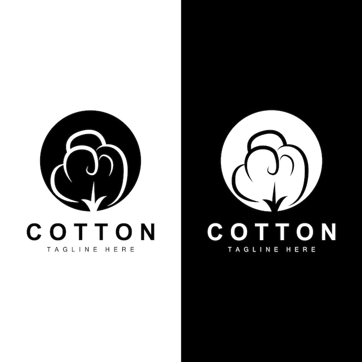 Vector logotipo algodón diseño planta vector símbolo templet