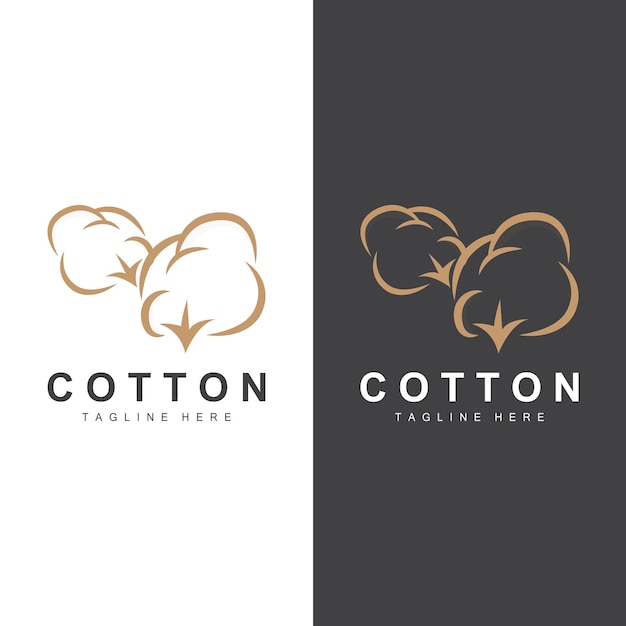 Logotipo Algodón Diseño Planta Vector Símbolo Templet