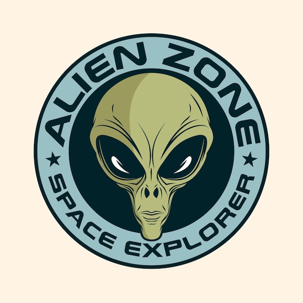 El logotipo de Alien Space Retro UFO Vintage