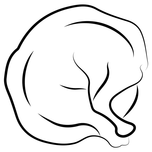 logotipo de los alimentos, a saber, los bollos con relleno dibujados con contornos originales al estilo del arte de la línea