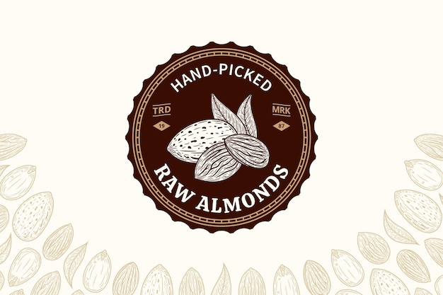El logotipo de la almendra vectorial