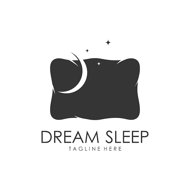 Logotipo de almohada para dormir de diseño simple para muebles interiores de negocios y símbolo de sueño