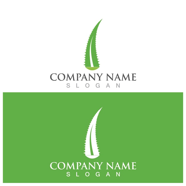Logotipo de aloe vera y plantilla vectorial
