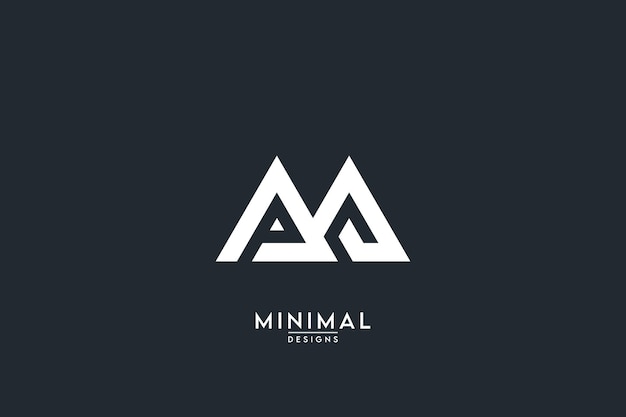 Logotipo AM basado en la inicial creativa mínima y logotipo MA Letra AM MA creativo elegante