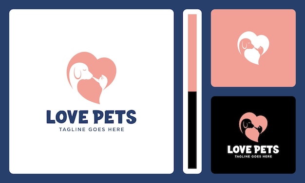 logotipo de amante de perros y gatos