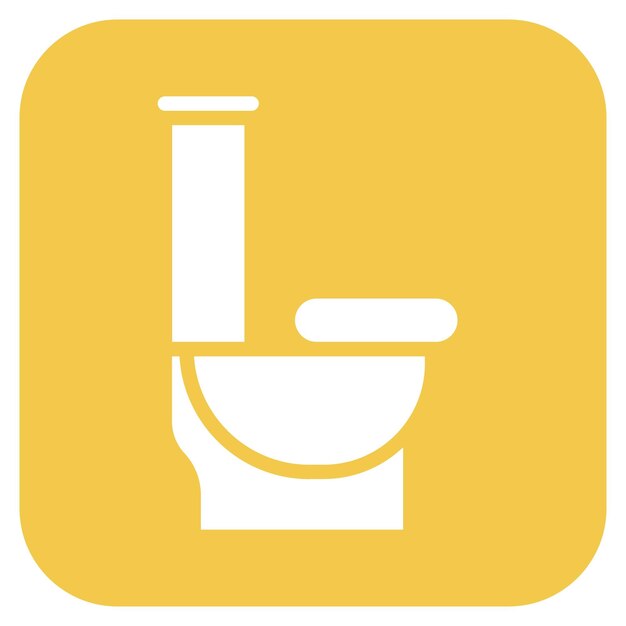 Vector un logotipo amarillo y blanco con una imagen de un inodoro y un urinario