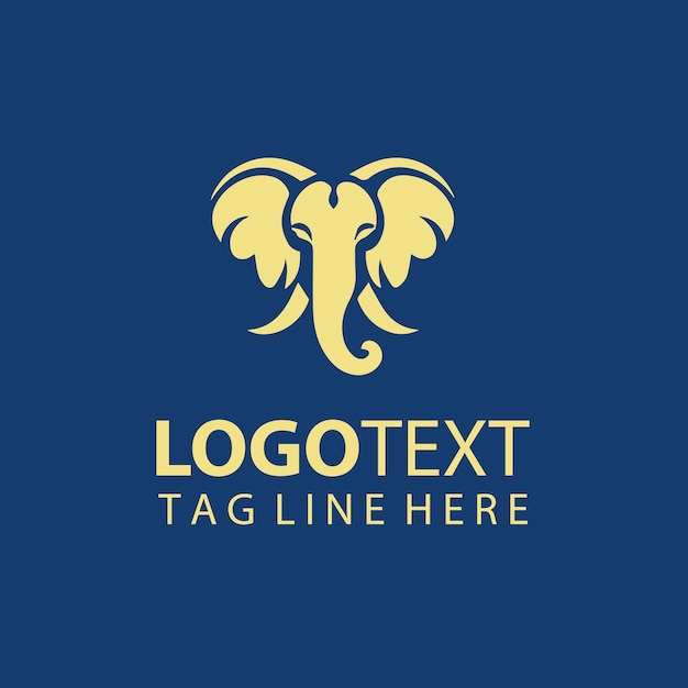 Un logotipo amarillo con un elefante en él
