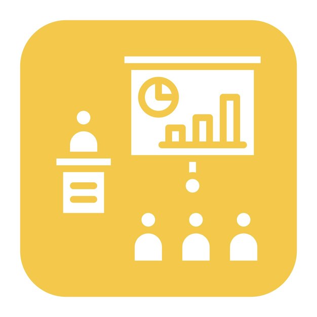 un logotipo amarillo con un gráfico en él que dice la hora de 1:00.