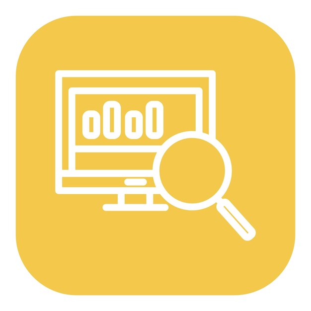 un logotipo amarillo con una lupa y una lupa