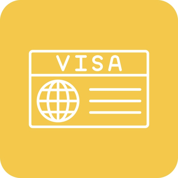 un logotipo amarillo con un mapa del mundo en él