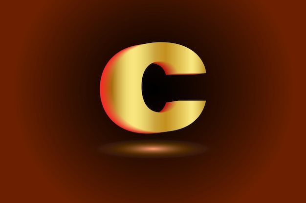 un logotipo amarillo y rojo con la letra c
