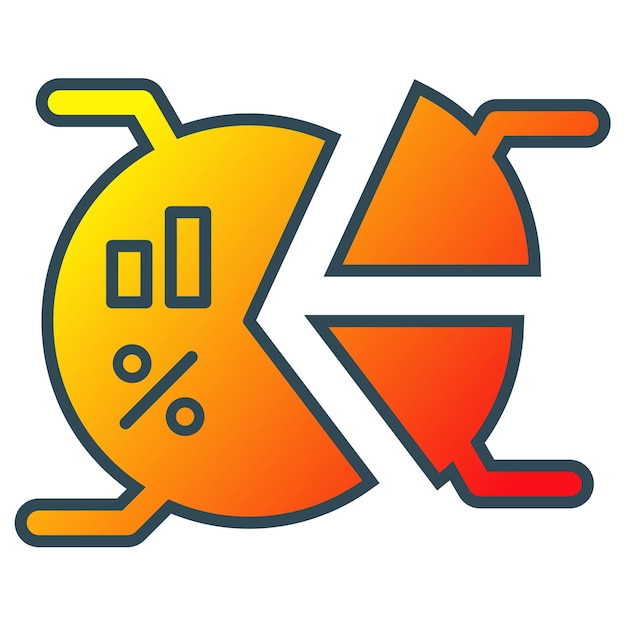 un logotipo amarillo con un símbolo que dice porcentaje