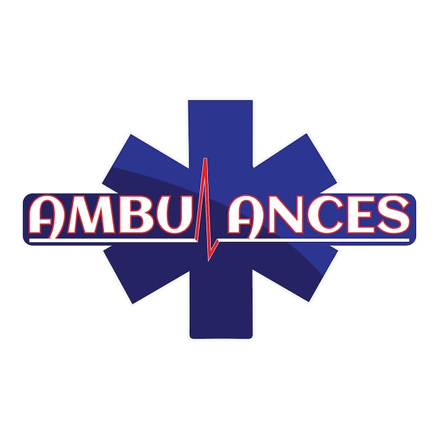 Vector logotipo de ambulancia basado en texto