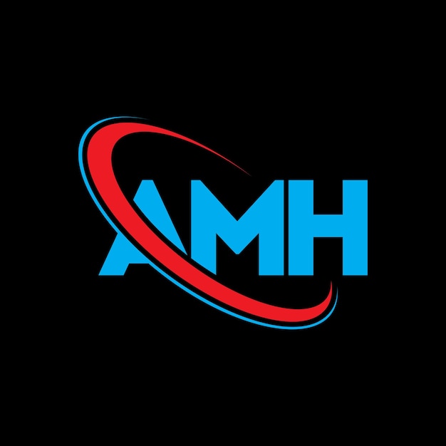 Logotipo AMH letra AMH diseño de la letra AMH iniciales AMH logotipo vinculado con círculo y mayúscula monograma logotipo AMH tipografía para negocios de tecnología y marca inmobiliaria