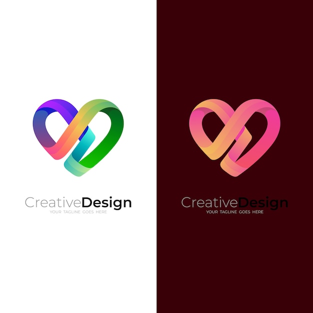 Logotipo de amor abstracto con diseño colorido